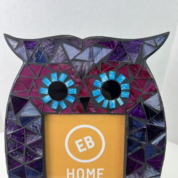 Mosaic Owl Art Tile Multicolor Photo Frame For 4 X 6 Photos Earthbound Trading - Picture 2 of 8